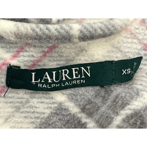 Womens Ralph Lauren Plaid Belted Robe With Pockets Soft Gray & Pink Sz XS - Picture 8 of 10